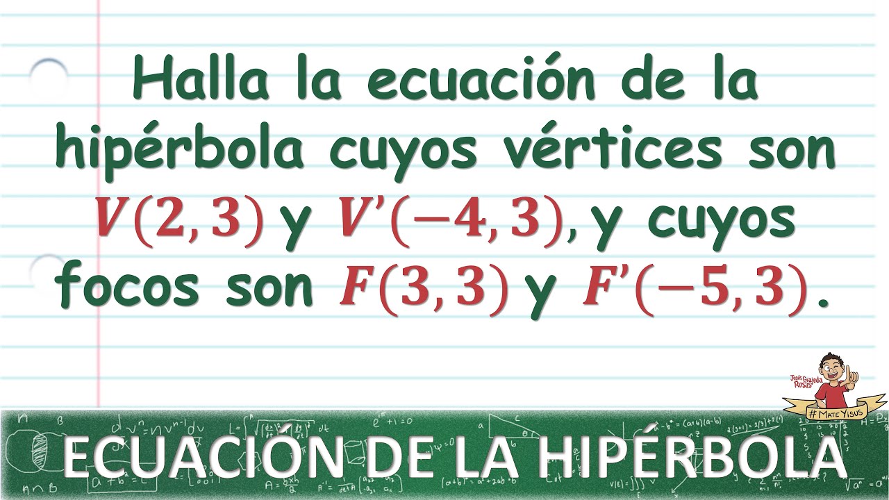 70. Ecuación de la hipérbola con centro fuera del origen. Introducción, fórmulas y ejercicio.