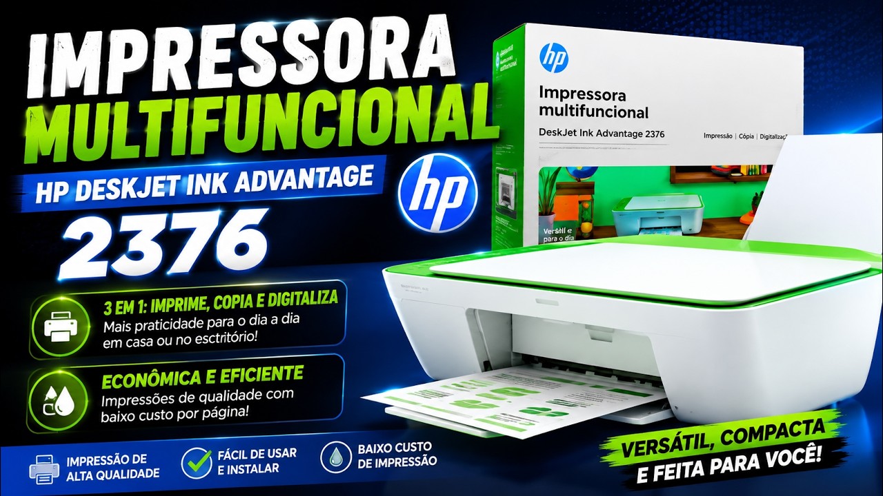 HP DeskJet Ink Advantage 2376 Impressora - YouTube