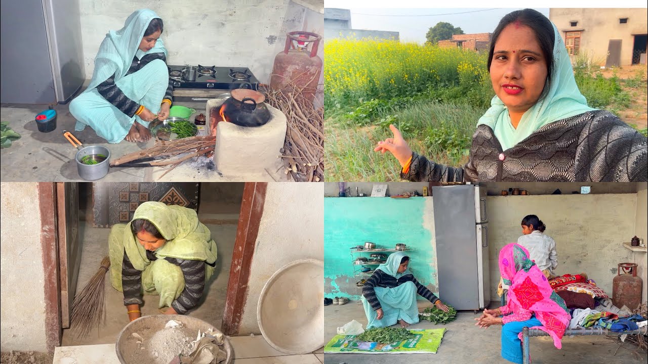 सुबह उठते लग गई ड्यूटी💕अब तो बस कुछ दिन यही सब चलेगा//यही तो है❣️Ham gav valo ka favourite dinner 