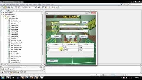 Penyewaan lapang bulu tangkis menggunakan aplikasi java netsbean