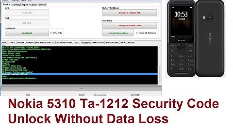 Nokia 5310 Ta-1212 Security Code Unlock Without Data Loss