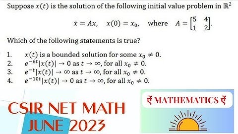 Differential equations ID-704042 | CSIR NET MATHS JUNE 2023