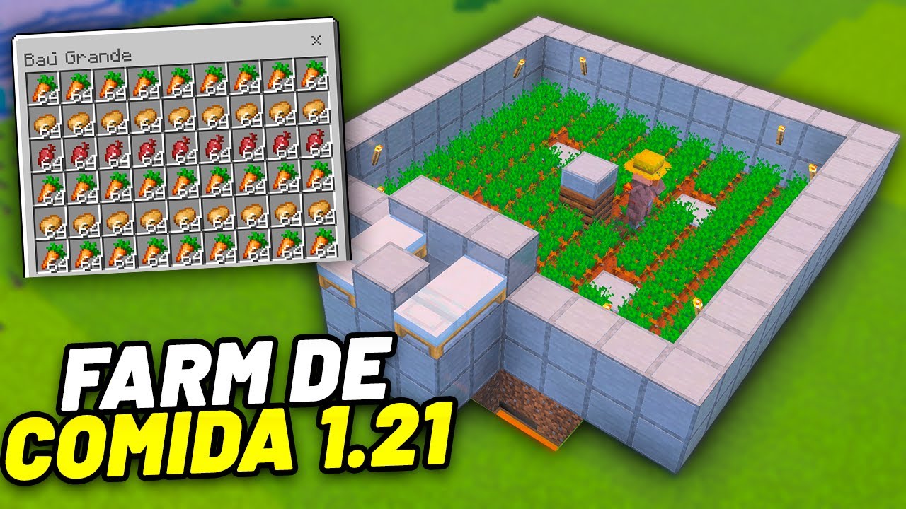 FARM de CENOURA e BATATA 100% Automática no Minecraft Bedrock 1.21 ...