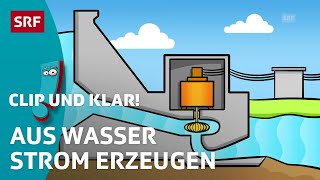 Wie wird aus Wasser Strom | SRF Kids – Clip und klar! | Für Kinder erklärt