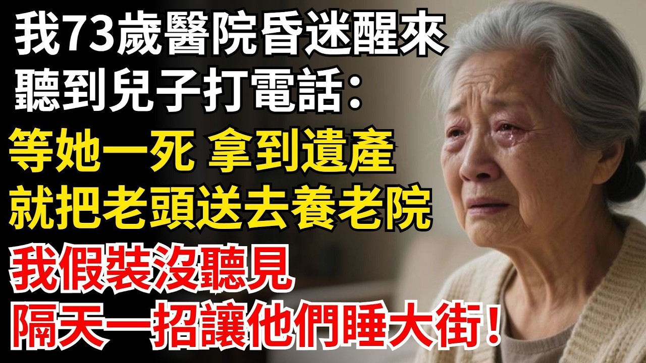 我73歲醫院昏迷醒來，聽到兒子打電話：等她一死 拿到遺產，就把老頭送去養老院，我假裝沒聽見，隔天一招讓他們睡大街！#晚年生活#中老年生活#為人處世#生活經驗#情感故事#幸福人生