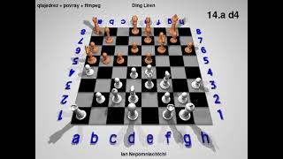 Chess povray 3.7 wcc 2023 Round 13 Ian Nepomniachtchi vs Ding Liren 1/2-1/2