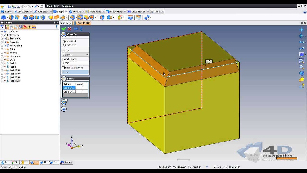 TopSolid7Chamfer Break Corner YouTube