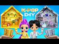 Casa K-pop Demon Hunters! 7 DIY bonecas douradas e prateadas para HUNTRIX &amp; Saja Boys