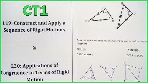CT1 - Congruence & Rigid Motions