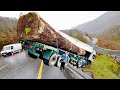 Top 100 dangerous idiots fails logging dump truck transport skills heavy equipment machines driving