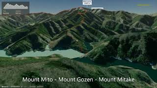 Mount Mito - Mount Gozen - Mount Mitake ∆ hiking trails ∆ 3d-trail.com/japan/