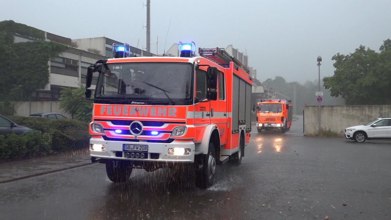 [Schweres Unwetter über Saarbrücken] Einsatzfahrten Berufs- & Freiwillige Feuerwehr Saarbrücken