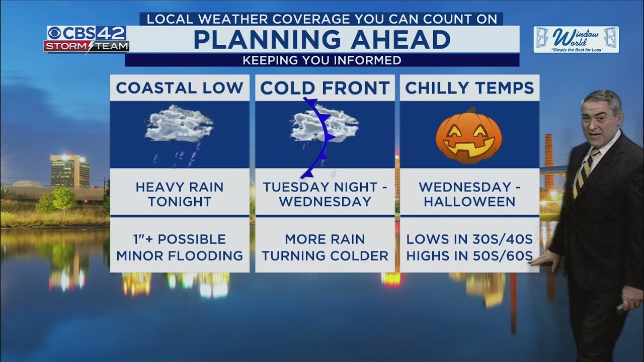 Chilly, Breezy, and Wet Start to the Week — Frost Possible by Halloween ...