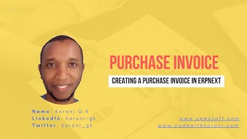 How to create a Purchase Invoice in ERPNext
