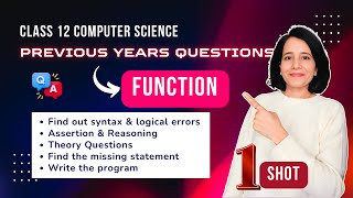 IMPORTANT QUESTIONS on FUNCTIONS | Class 12 Computer Science | ENGLISH