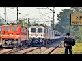 Dangerous train race  wap7 mumbai mail parallely overtaking emuamritsar maildurontorajdhani ir