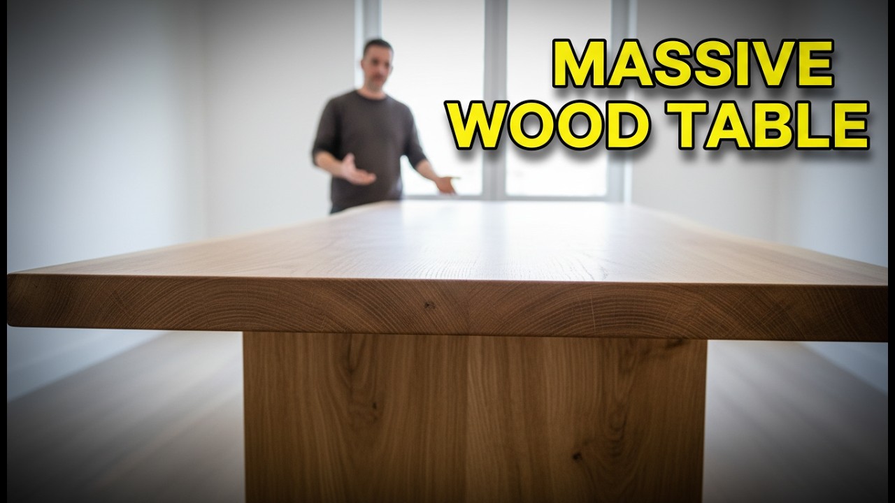 Modern Solid Wood Dining Table | Thick Slab Build | Woodworking ASMR #woodworking #asmr