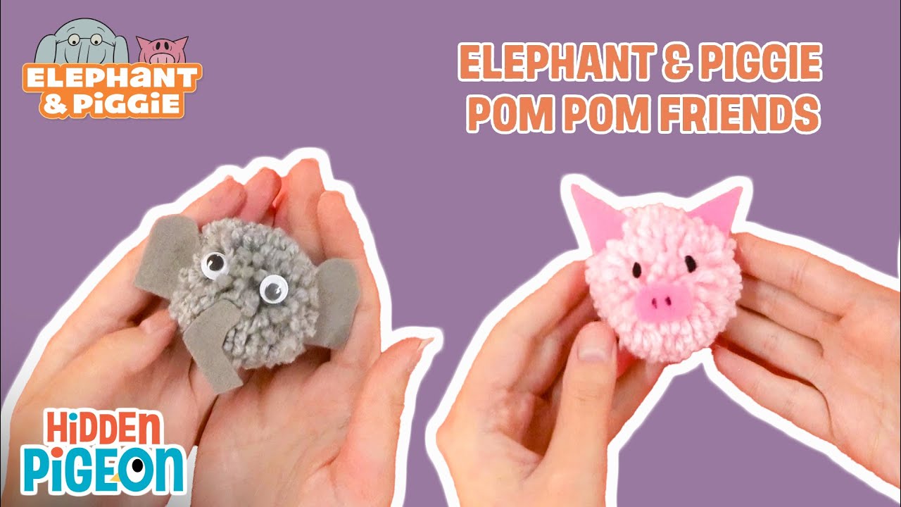 Создайте своих собственных друзей-слона и поросёнка из помпонов! 🐘🐷 | Поделки своими руками для д...