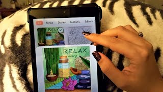 ASMR Coloring by numbers on tablet Visual trigger with long nails