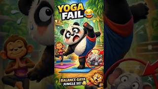 The Heaviest Yoga Class EVER! 🐘🐼#FunnyAnimals #Animation #3DCartoon #YogaFail #Panda #CartoonShorts