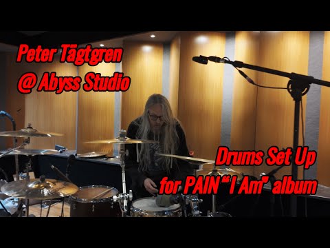 Peter Tägtgren at Abyss Studio. Drums Set Up for "I Am" album