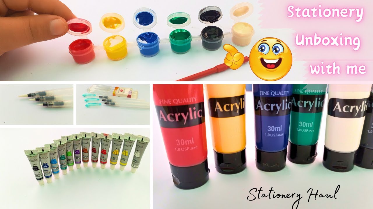 ASMR Stationery Unboxing with Me\Daraz Shopping Haul\Painting Items