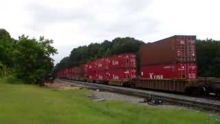 UP 7453 leads a stack train Gibsland,LA