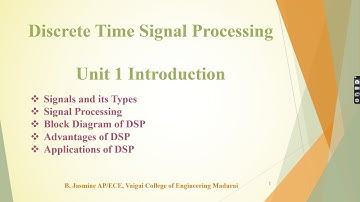 Discrete Time Signal Processing Unit 1 Introduction