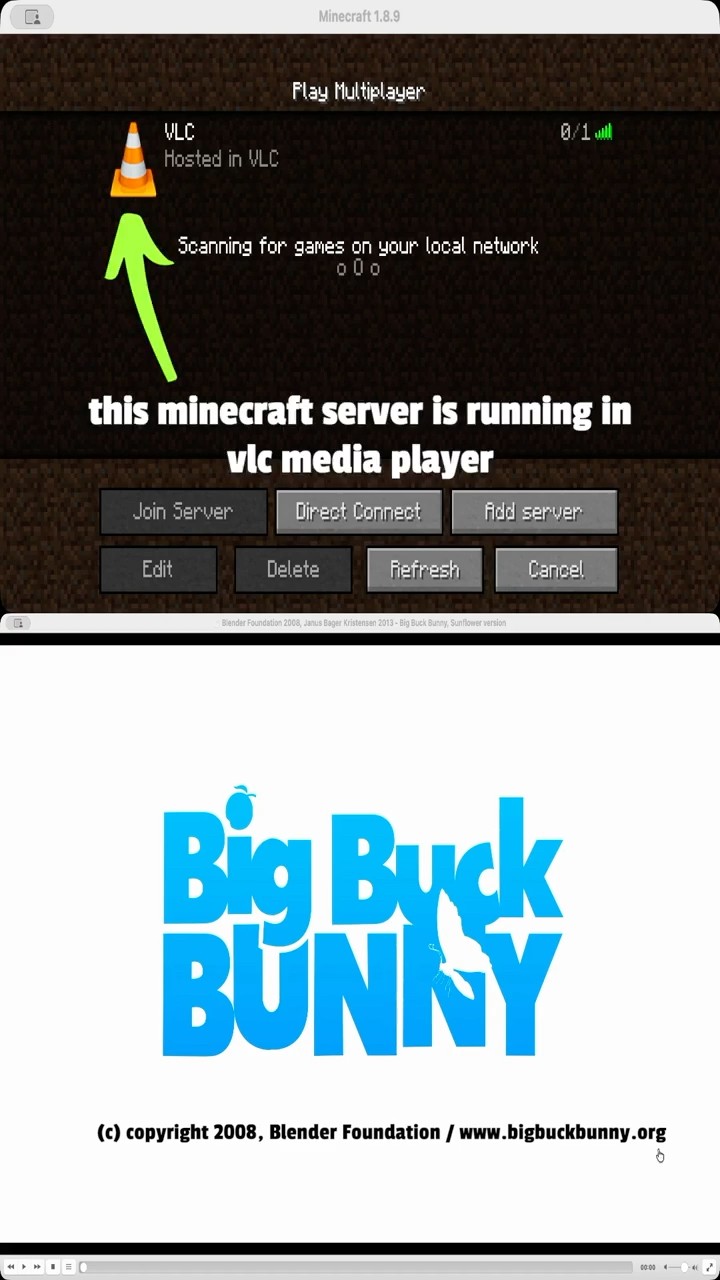 Thumbnail: I made a minecraft server in VLC media player