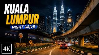 Night Drive in Kuala Lumpur | Malaysia 4K Video | Relaxing Driving Music Street View POV
