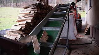 Firewood Belt Conveyor DIY  Easy Wood Handling Solution #1