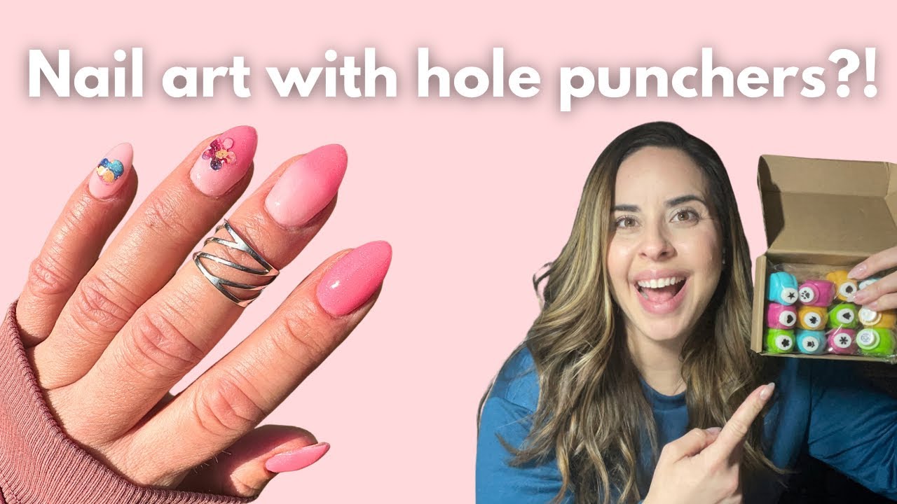 Using hole punchers for DIY nail art? Easy nail art for beginners! 