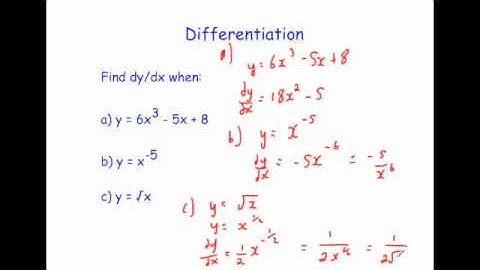 Differentiation - Corbettmaths