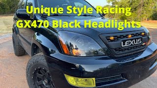 Unique Style Racing Gx470 Black Headlights
