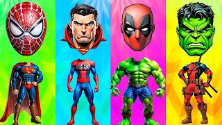 TEBAK GAMBAR | PIRATES☠️ vs  SUPERHEROES🦸‍♂️ Dancing Hulk💪 Spider Man🕸 Deadpool🔫 Superman⚡️