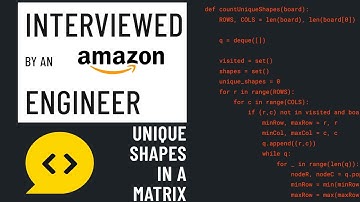 Unique Shapes in a Matrix: Python Interview with an Amazon Engineer