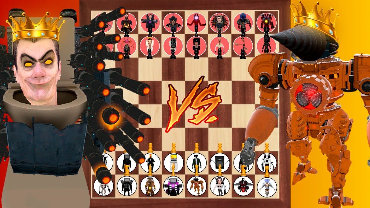 Skibidi Toilet Tournament | Team Drill Titan vs Team GMan Upgraded on chess board