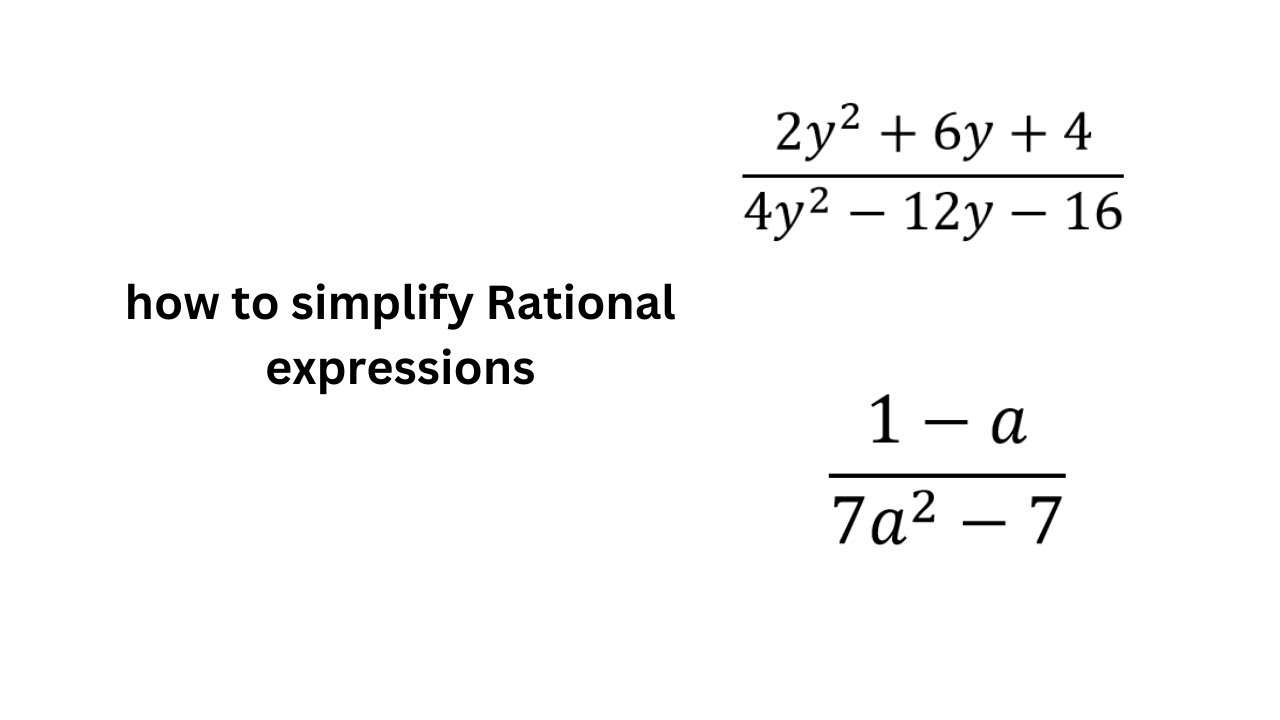 SIMPLIFICATION OF RATIONAL EXPRESSION - YouTube