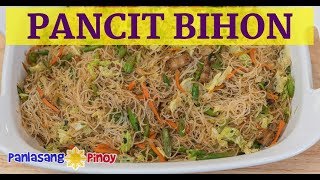 Pancit Bihon Guisado with Fried Pork Adobo