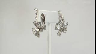 Platinum 3.75CTW diamond floral spray earrings .98C .70C round baguette 14.2 GM - 28001