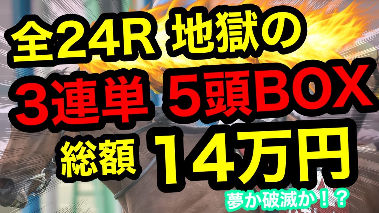 【無謀の挑戦】3連単5頭BOX×地獄の全24R＝総額14万円！夢か破滅か!?【競馬馬券勝負】