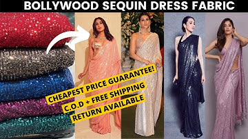 Imported Bollywood Dress Zara Sequin On Lycra Net| Buy Fabric Online| COD +Free Shipping Available!
