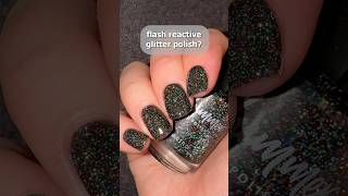 what happens if I add matte top coat to flash reactive nail polish?? 👀🤯 #glitternails