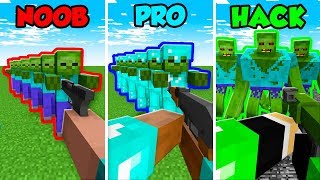 Minecraft NOOB vs. PRO vs. HACKER: ZOMBIE ATTACK CHALLENGE in Minecraft! (Animation) screenshot 5