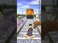 boy carrying in train line cow,bear, horse,dog crossing train line elephant save#shorts
