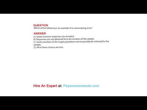Which of the following is an example of a nonsampling error?