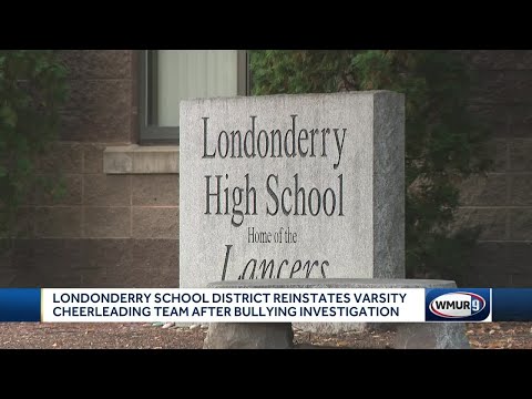 The announcement Thursday came after an independent investigation showed that most team members were cleared of wrongdoing.Subscribe to WMUR on YouTube now for more: http://bit.ly/1lOjX9CGet more Manchester news: http://www.wmur.com
Like us:  https://www.facebook.com/wmur9
Follow us: https://twitter.com/WMUR9
Instagram: https://www.instagram.com/wmur9/ Londonderry School District reinstates varsity cheerleading team
