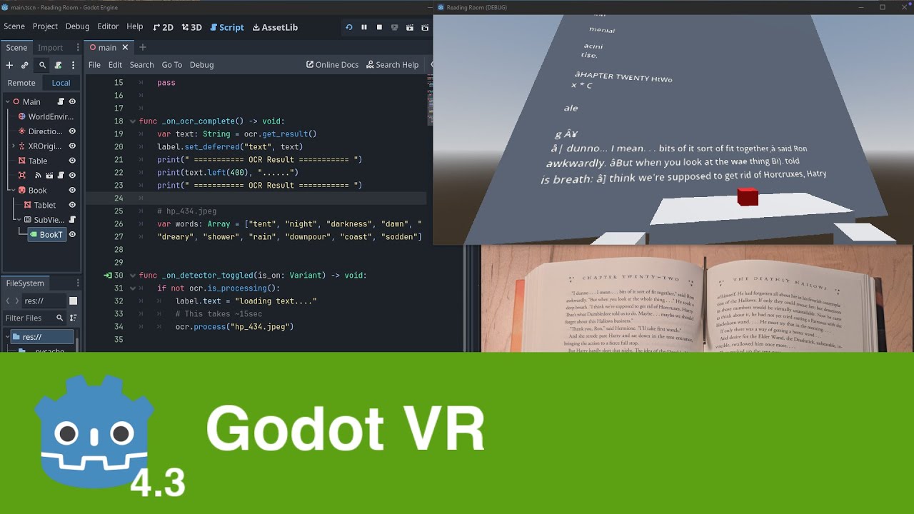 Streaming OCR text to VR
