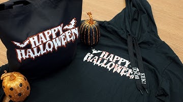 Customizing a Halloween Shirt and Tote Using Rhinestones, Siser HTV, and Magic Foil