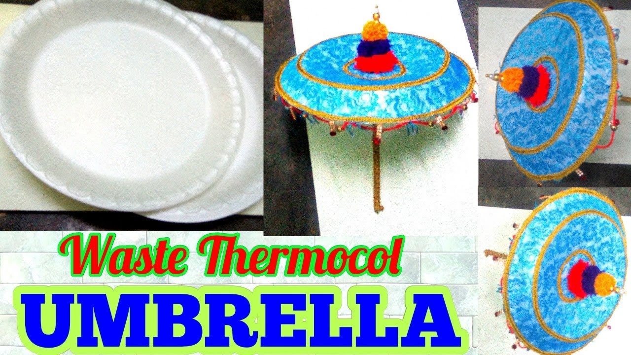 Best Out of Waste Thermocol Ganesh Umbrella // Waste Material Crafts